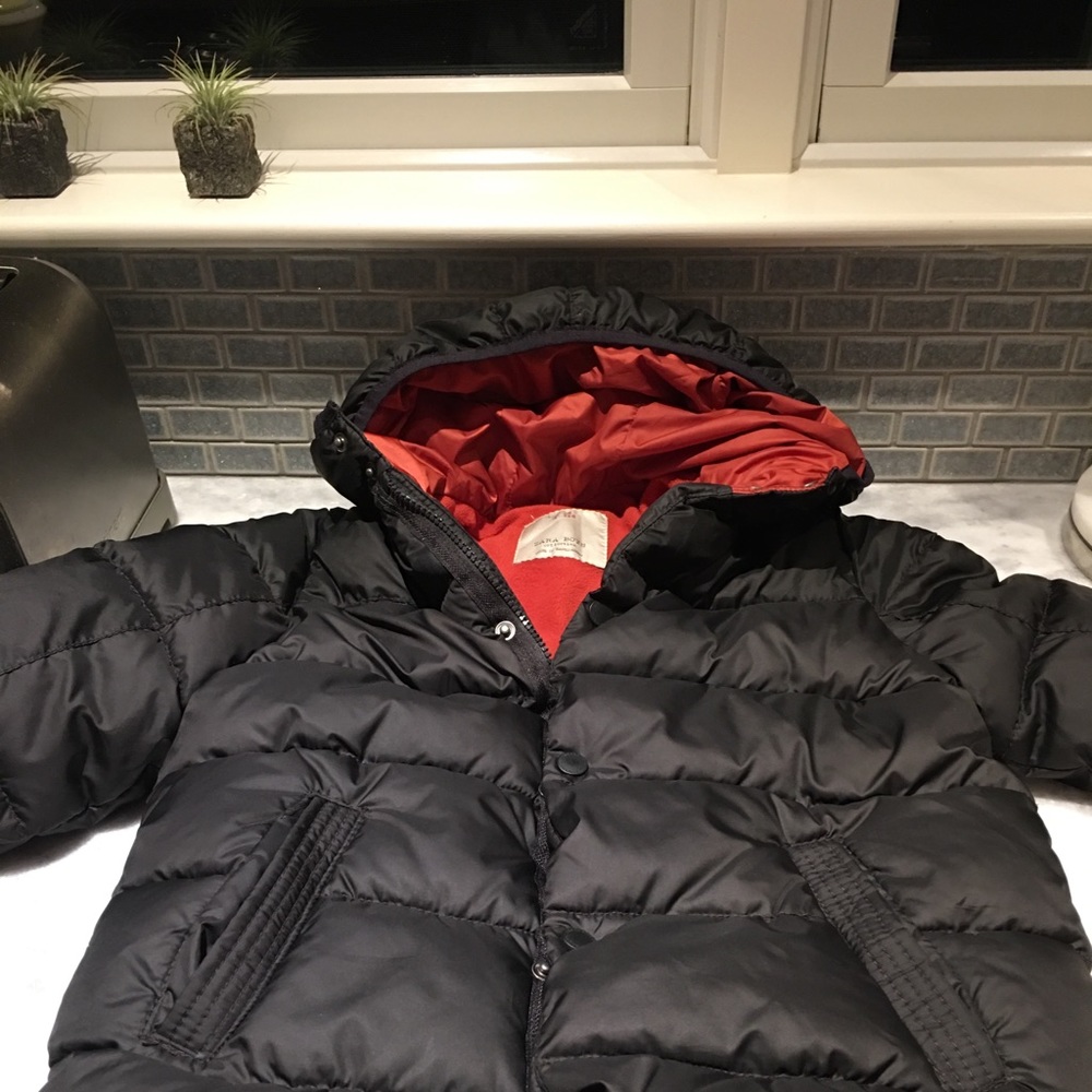Zara black down puffer jacket!  Mint condition
